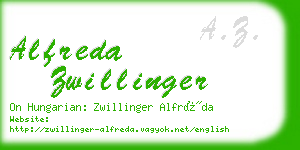 alfreda zwillinger business card